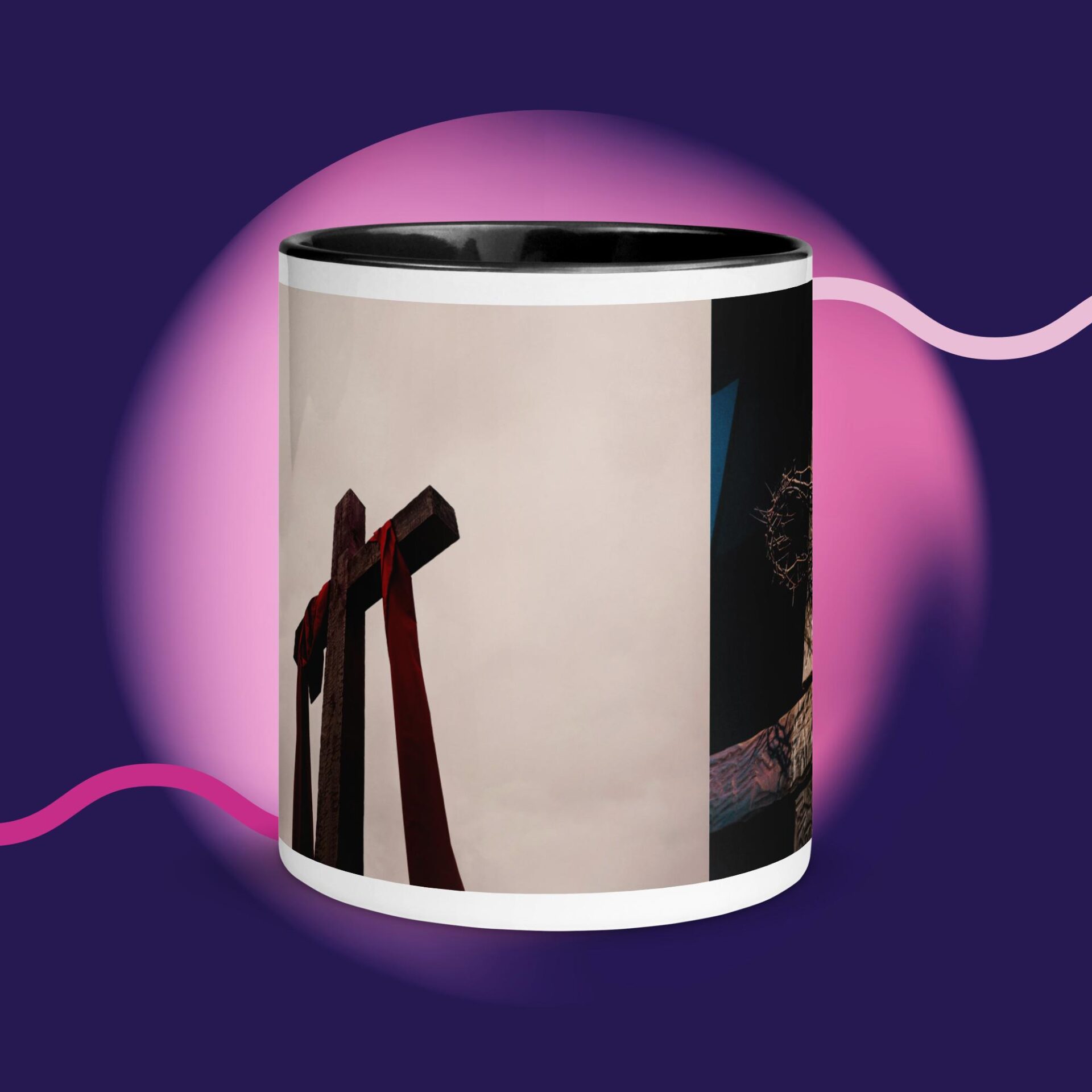 Mug with Color Inside – Easter Jesus Cross