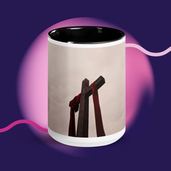 Mug with Color Inside - Easter Jesus Cross - Image 2