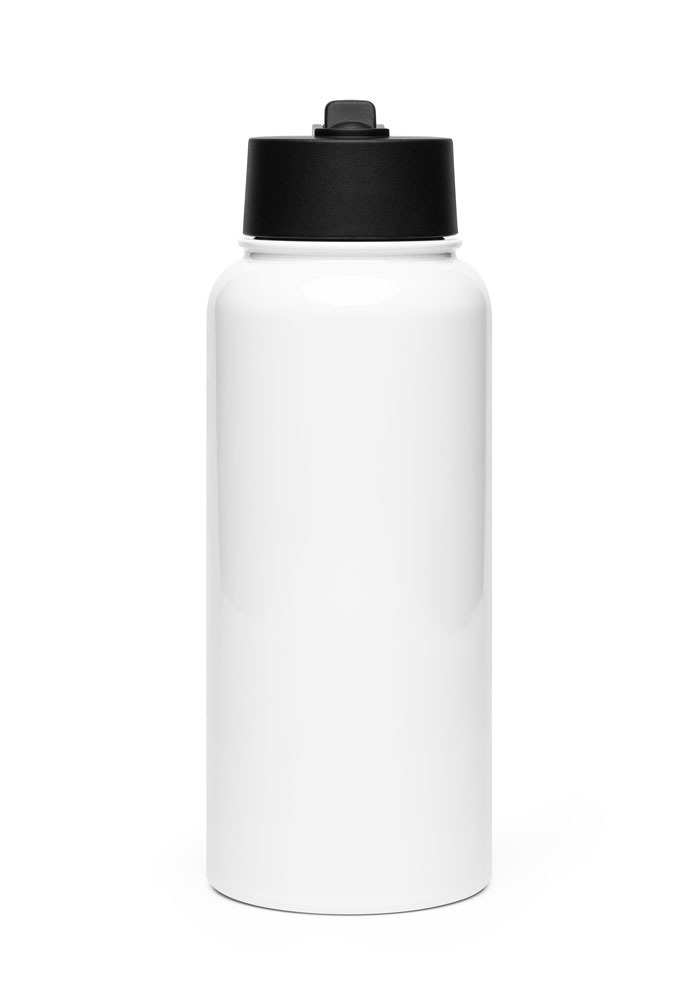 Stainless Steel Water Bottle with a Straw Lid (White / 32 oz)